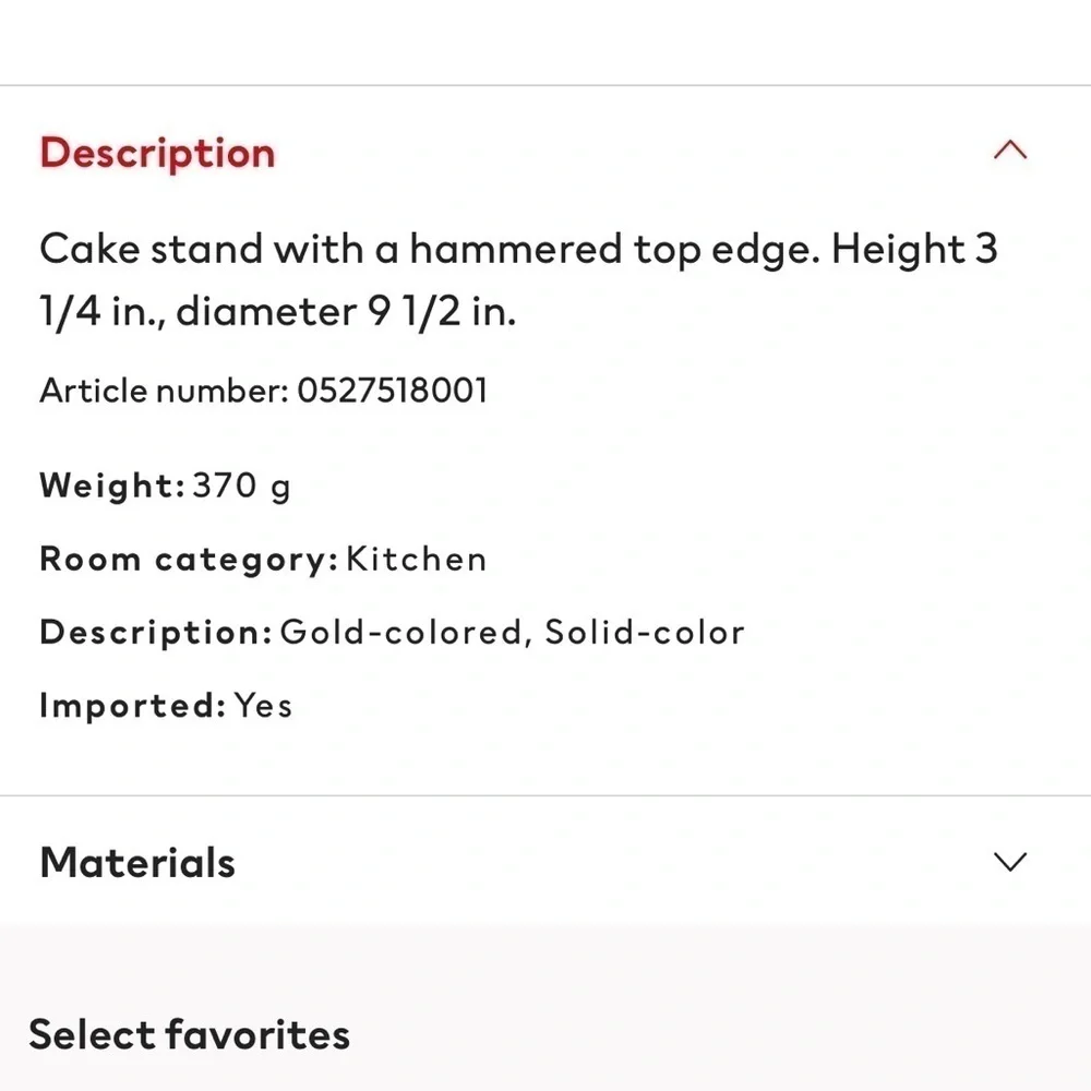 H&M gold plate